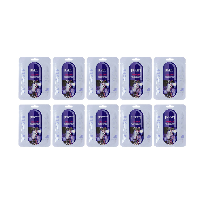 Jigott - Real Ampoule Mask Collagen - 10pcs Set
